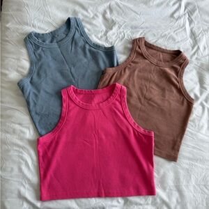 Stylish Women's Sleeveless Tops - Blue, Pink, Brown
